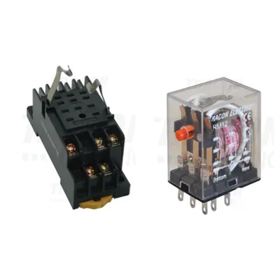 Pachet Releu Miniaturizat 48V DC si Soclu Compatibil RM12