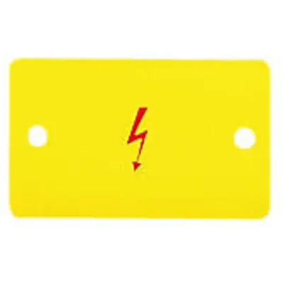 Protective warning marker; with high-voltage symbol; for 4 terminal blocks; yellow