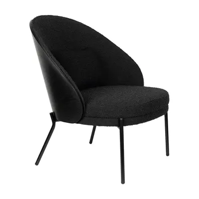 Fotoliu negru cu tapițerie din țesătură bouclé Rodin – Dutchbone