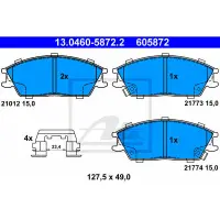 Set placute frana, frana disc ATE 13.0460-5872.2