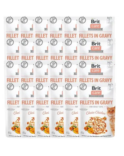 BRIT Care Fillets in gravy Hrana umeda pentru pisici adulte, pui in sos 24 x 85 g