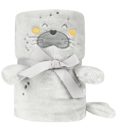 Pătură pentru bebeluși cu broderie 3D KikkaBoo - Seally Me