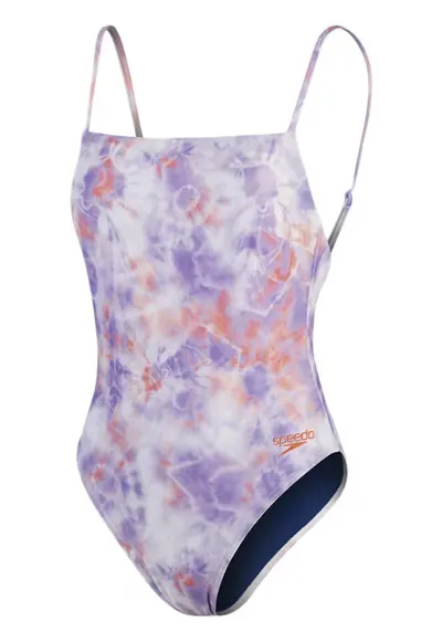 Costum de baie design tie-dye - bretele subtiri - multicolor - ECO EnduraBrite