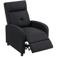 HOMCOM Fotoliu relax cu funcție de reclinare, suport pentru picioare extensibil, sistem de arcuri în buzunar, până la 150 kg, Negru | Aosom Romania