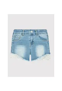 Pantaloni scurti din denim fete 13197440 - Bumbac/Poliester reciclat - 128 CM - Albastru