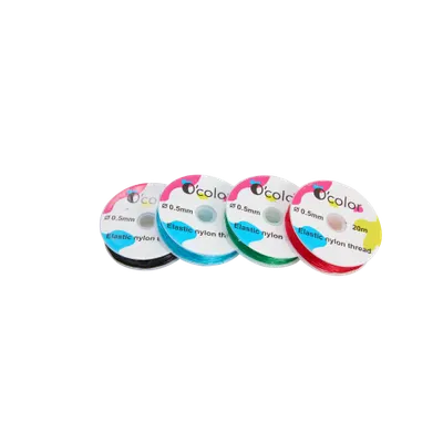 Set 4 bobine fir elastic colorat diam 0.5 mm pentru insirat margele