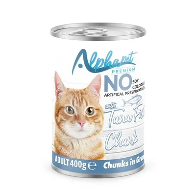 Hrană umedă Premium pentru pisică Alphapet, cu ton, 400 g