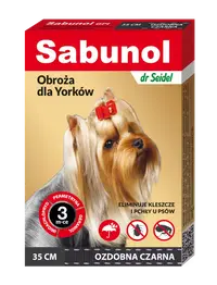 Sabunol Dog GPI, Zgarda Antiparazitara Caini 2-10 kg, Culoare Negru (35cm)
