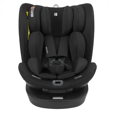 Scaun auto copii KikkaBoo i-Reverse i-SIZE Black 40-150 cm cu isofix,sezut rotativ,SPS,top tether,tetiera cu spuma memorie si inaltime reglabila,reductor