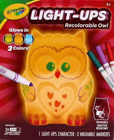 Figurină luminoasă pentru colorat Crayola Light-Ups - Bufniță