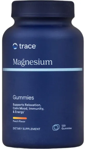 Trace Minerals Magnesium, piersică, 120 tablete masticabile