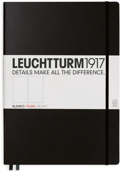 Caiet Leuchtturm1917 Master Classic - A4+, pagini albe, negru