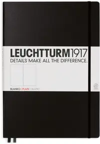 Caiet Leuchtturm1917 Master Classic - A4+, pagini albe, negru