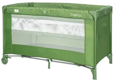 Pătuț pentru bebeluși cu 2 niveluri Lorelli - Carina, verde