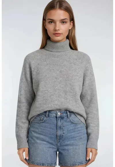 Pulover dama - Tricot - Gri - One Size
