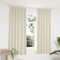 vidaXL Draperii opace cu cârlige, 2 buc., crem, 140x175 cm, catifea