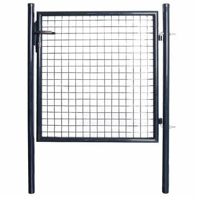 vidaXL Poartă de grădină din plasă, oțel galvanizat, gri, 100x100 cm