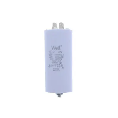 Condensator pornire motor 400V 100uF cu fir, Well