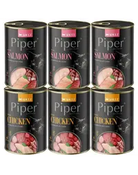 PIPER Animals Mix arome hrană pisici 6x400 g somon și pui