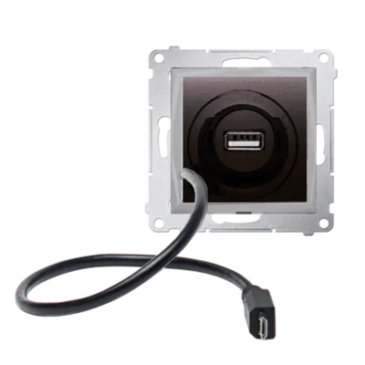 Incarcator USB si Micro -USB, 5V/DC; antracit metalic
