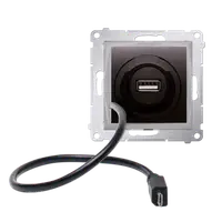 Incarcator USB si Micro -USB, 5V/DC; antracit metalic