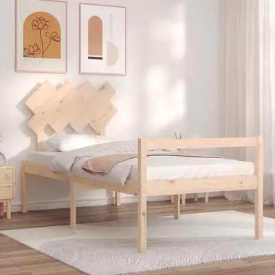 vidaXL Cadru de pat senior cu tăblie, 90x200 cm, lemn masiv