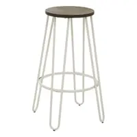 Scaun de bar alb/în culoare naturală din lemn de ulm (înălțime șezut 75 cm) District – Premier Housewares