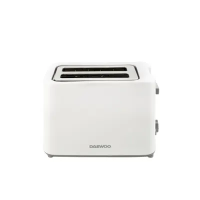 Prajitor de paine Daewoo, putere 750 W, 6 niveluri de rumenire, tavita de firimituri, spatiu depozitare cablu, control electronic rumenire, carcasa Cool Touch, Alb