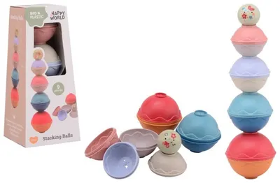 Jucărie pentru copii Johntoy - Happy World, turn de bile de bioplastic, 9 părți