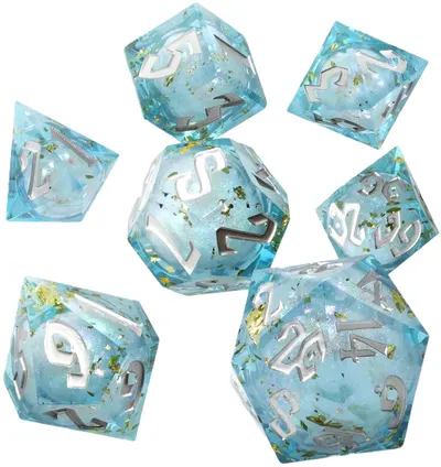 Set de zaruri GlassStaff - Liquid Core RPG Dice Set, Flux Fortune (7 buc.)