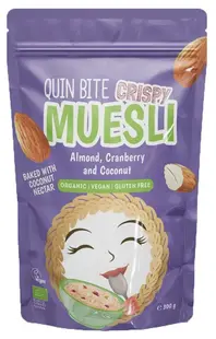 Quin Bite Bio müsli cu migdale, merișoare și cocos, 300 g