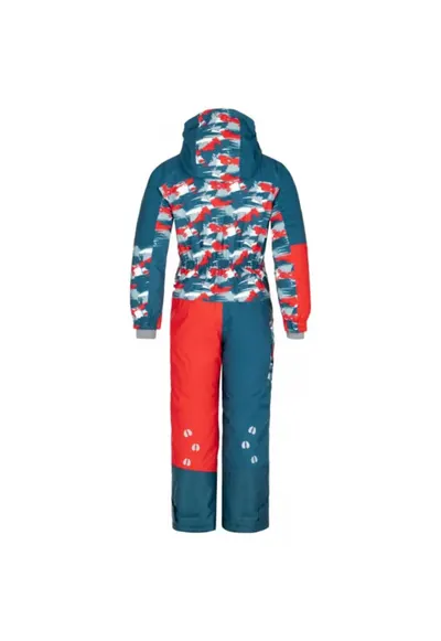 Salopeta copii pentru ski si snowboard PONTINO - Rosu/Turcoaz