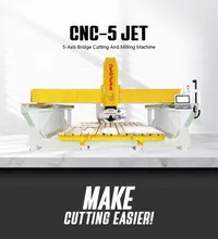 Centru de lucru CNC in 5 axe, pentru procesare piatra, granit, marmura, etc. - Wanlong CNC-JET-5-DXF