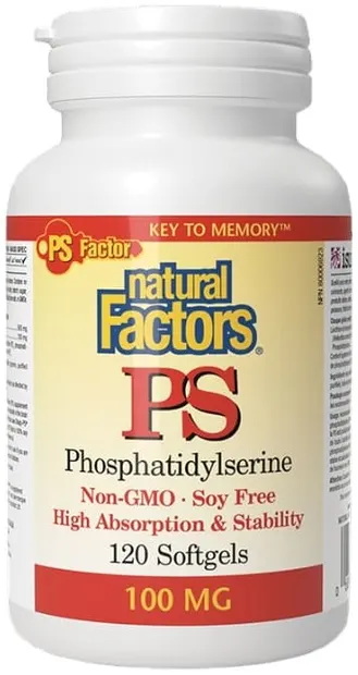 PS Phosphatidylserine, 100 mg, 120 capsule, Natural Factors