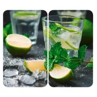 Set 2 protecții din sticlă pentru aragaz Wenko Mojitos, 52 x 30 cm