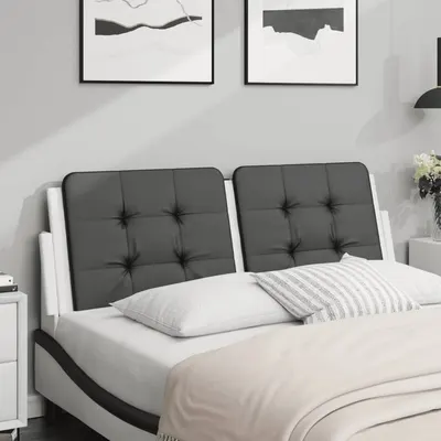 vidaXL Pernă pentru tăblie pat, Zadar, negru și alb, 140cm, piele artificială