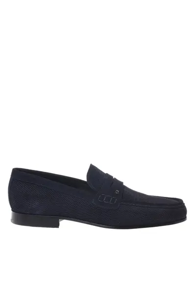 Pantofi loafer din piele intoarsa - Albastru
