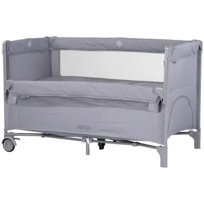 Patut pliabil Chipolino Relax cloud linen cu laterala culisanta