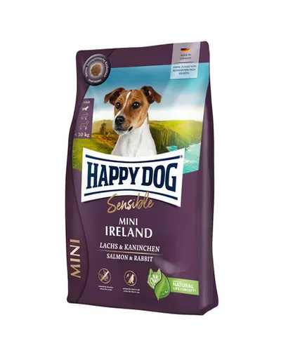 HAPPY DOG Sensible Mini Ireland 4kg somon si iepure hrana pentru caini rasa mica