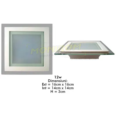 Spot Led COB sticla 12w/2700k (square) *TV 0,25ron