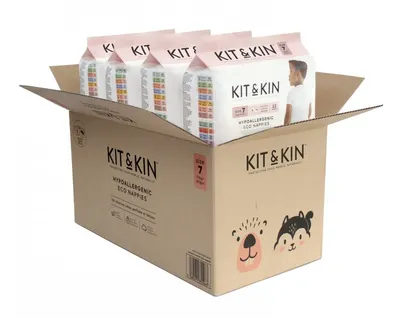 Scutece hipoalergenice Eco KitKin marimea 7, 17kg+, 88 bucati