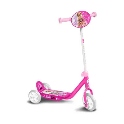 Trotineta Stamp Barbie, cu 3 roti, ghidon reglabil, platforma antiderapanta