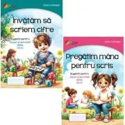 Pachet 2 carti jocuri si activitati. Invatam sa scriem cifre si Pregatim mana pentru scris
