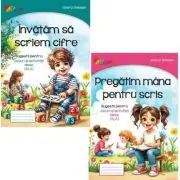 Pachet 2 carti jocuri si activitati. Invatam sa scriem cifre si Pregatim mana pentru scris
