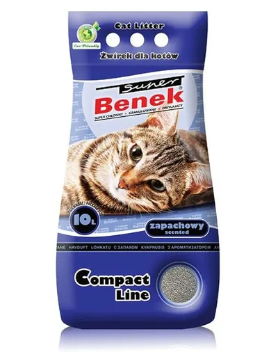 Benek Super Compact Fragrance Asternut bentonita pentru litiera, cu efect de calmare 10 L