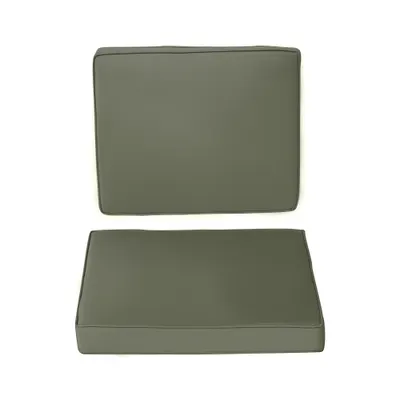 Outsunny Set de 2 perne de șezut pentru scaun perne detasabile confort mari perne matlasate umplute cu spumă material din poliester gri închis | Aosom Romania