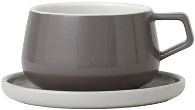 Ceașcă de ceai cu farfurioară Viva Scandinavia - Classic Storm, 250 ml