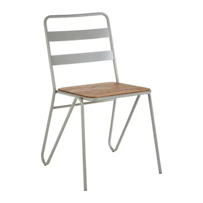 Scaun de dining gri/în culoare naturală din lemn de ulm District – Premier Housewares
