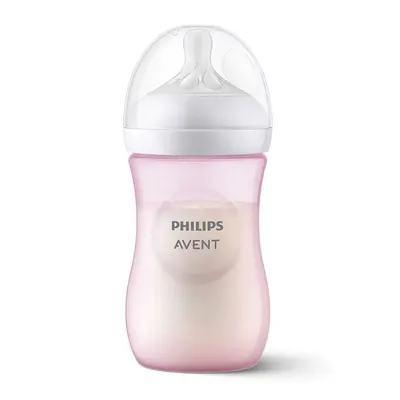 Biberon cu tetina din silicon Avent Natural Response 3.0 260 ml 1+ Roz