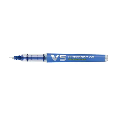 Pix cu varf Roller, Pilot, V5, Hi-Tecpoint, reincarcabil, Albastru, 0.5 mm
